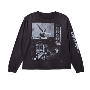 WENFENG LI 25FW 成衣染色new vintage做旧「肖申克」印花长袖T恤