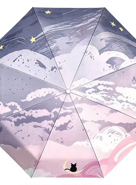 麦阿蜜晴雨伞卡通黑胶防晒紫外线