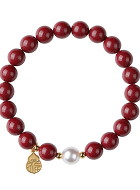 天然朱砂手串高含量珍珠手串