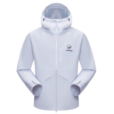 熊猫冲锋衣女款短外套防风雨户外