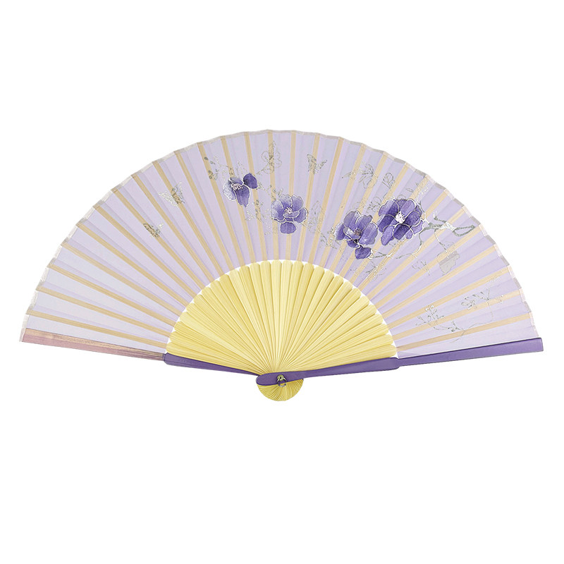 紫色小花半透明小扇子
