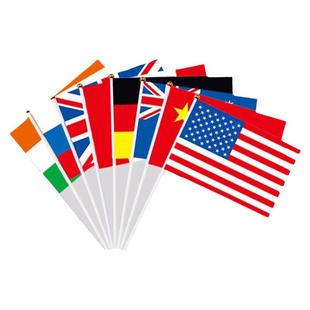 各国小国旗外国手摇旗手挥中国美国俄罗斯德国法国韩国英国澳大利亚加拿大手举小旗子欧洲桌旗套装亚洲旗批发