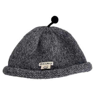 韩版宝宝帽子秋冬季可爱触角男女童毛线针织帽复古保暖儿童瓜皮帽