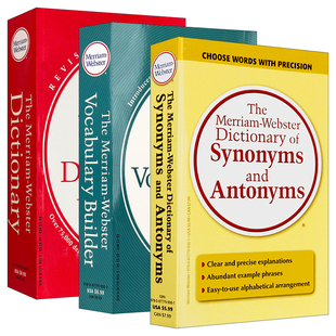 英文原版 Merriam-Webster 韦氏英语词汇拓展词典+韦氏同义词反义词字典+韦氏英语词典 3册 韦氏三宝 英文版 进口英语原版书籍