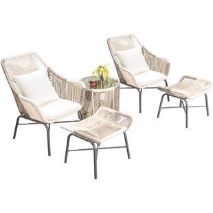 莫家阳台桌椅庭院休闲桌椅组合小茶几椅子室外露台简约北欧藤桌椅