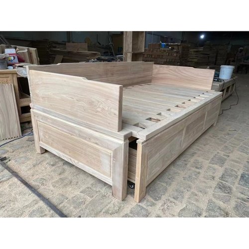 北榆木推拉罗汉床白茬全实木沙发床白胚伸缩罗汉塌中式仿古维拉床