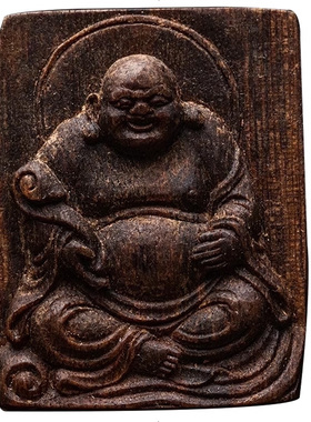 【弥勒笑佛挂件】越南惠安沉水纹奇楠种沉香木吊坠挂件14.47g保真