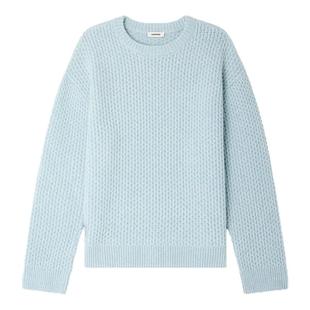 季末6折SANDRO2025秋冬新款男装法式绵羊毛圆领罗纹套头针织毛衣