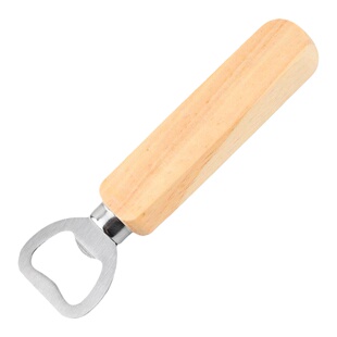 不锈钢啤酒开瓶器创意饮料瓶起子实木开啤酒神器木柄启瓶器起盖器