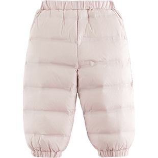 马克珍妮男女童超轻保暖无缝羽绒裤儿童东北滑雪裤子冬装241576