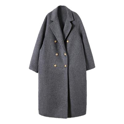 双面羊绒大衣女中长款2024新款秋冬季深色系高级感加厚驼绒呢外套