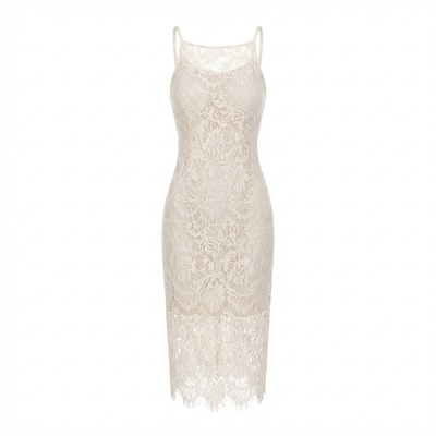 轻奢柔软蕾丝吊带连衣裙