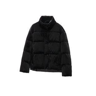 秋冬新款高端丝绒羽绒外套女短款立领加厚保暖面包服高端贵气