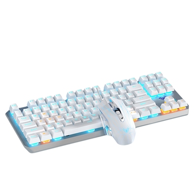 狼蛛87键机械键盘鼠标套装F3087