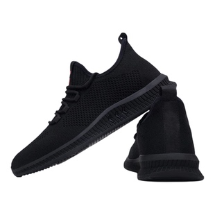 2026年春季透气工作鞋网面鞋黑色软底上班干活轻便舒适防滑男鞋子