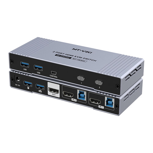 迈拓维矩 MT-KH802 kvm切换器hdmi二进一出8k60hz一套键盘鼠标控制两台电脑二主机共用显示器usb打印机切屏器