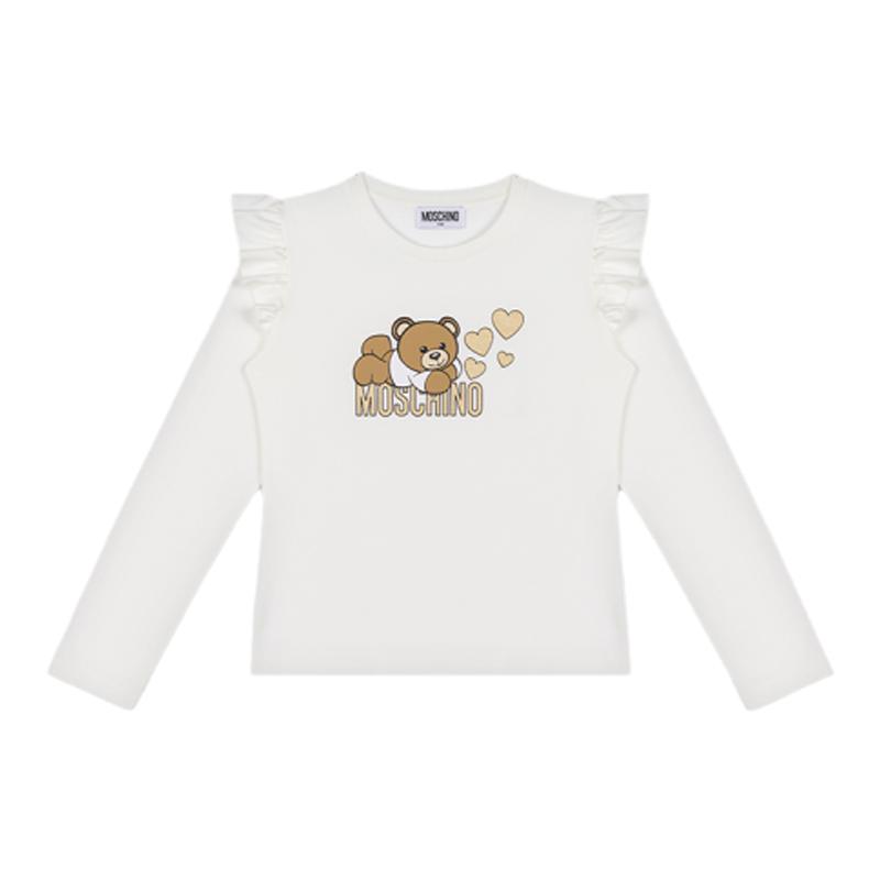 【低至5折】Moschino/莫斯奇诺 儿童 Teddy Bear荷叶边T恤