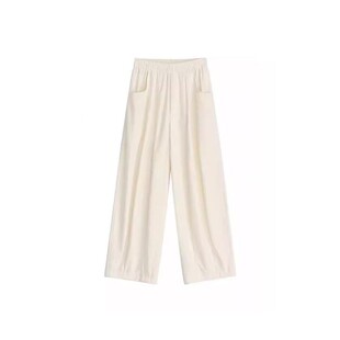 白色九分气球灯笼裤子女款大码胖mm显瘦慵懒风日系阔腿萝卜云朵裤