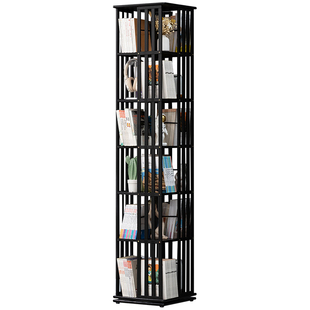 旋转书架落地置物架书柜子家用储物儿童客厅格子展示简易卧室收纳