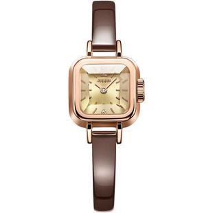 聚利时手表女款韩国小众无秒针小方表石英皮带防水学生手表496