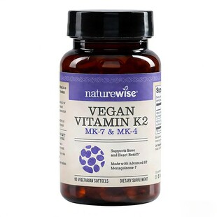 美国直邮 Naturewise铂金瓶成人复合维生素k2胶囊MK4/MK7补钙进口