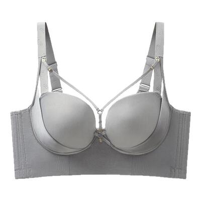 光面纯色聚拢收副乳大码文胸
