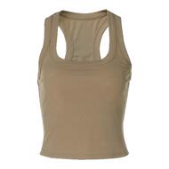 美式运动风纯色简约螺纹无袖背心