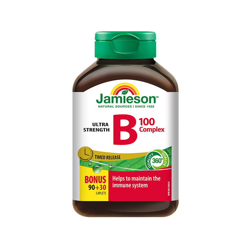 【自营】Jamieson健美生复合维B缓释片120片加拿大进口维生素B