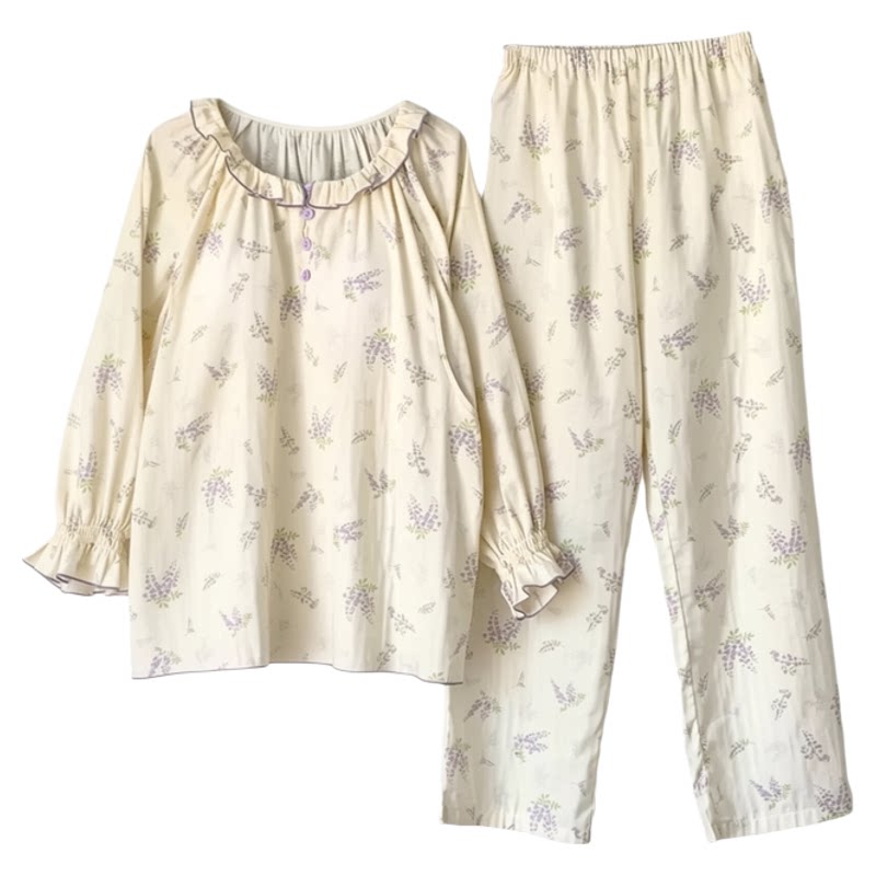 谷奈妈妈月子服纯棉纱布孕妇睡衣