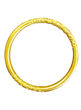 卷草纹金包银手镯送老婆礼物