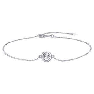 周大生铂金手链PT950白金小气泡可调节仿钻手饰生日礼物送女友