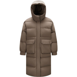 森马羽绒服女长款三防保暖冬装2025新款冬季宽松连帽鸭绒外套正品