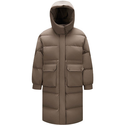 森马三防防风宽松长款羽绒服女