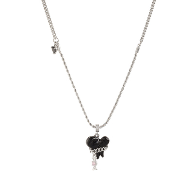 黑色个性项链糖果链条甜酷