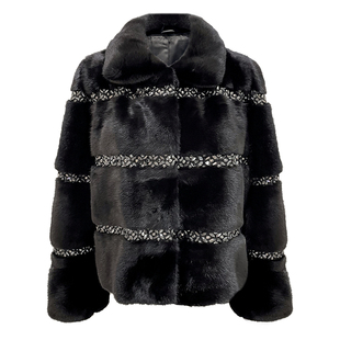 【伯爵千金】高贵冷艳芬兰saga天鹅绒皇冠小母貂手工缝钻水貂外套