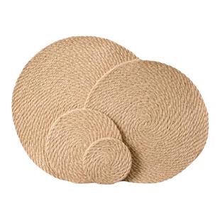 亚麻日式餐垫隔热垫子餐桌垫砂锅垫碗垫菜盘耐高温草垫藤编垫防烫