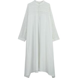 朵朵可可秋冬季棉麻宽松大码休闲长袖睡衣女家居服长款睡裙