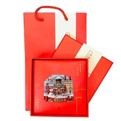 哈尔滨新春文创冰箱贴2026新款金属立体磁贴哈尔滨旅游纪念品礼物