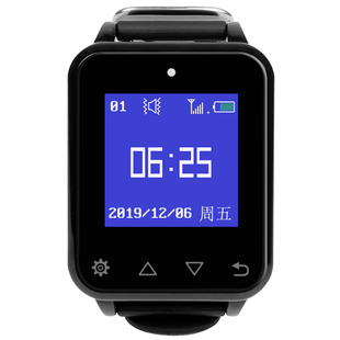 技师震动手环茶楼饭店无线呼叫器手表包厢房间娱乐会所餐饮足疗店一键提醒振动铃防水移动腕表远程接收主机