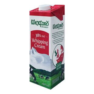 威可福38淡奶油1L稀动物乳脂蛋糕裱花冰淇淋商用烘焙原料整箱包邮