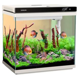 森森超白玻璃小鱼缸可增氧客厅小型桌面家用水族箱免安装金鱼缸