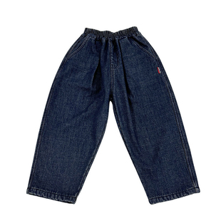 24冬季新款儿童宽松一体绒牛仔裤男童加绒加厚老爹裤直筒牛仔裤潮