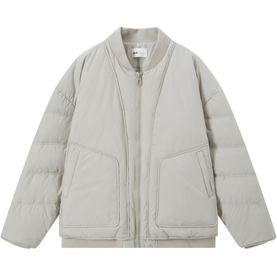 商场同款流石男装棒球领羽绒夹克