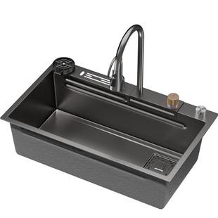 卡琥T8带刀架厨房大单槽不锈钢水槽定制大尺寸洗菜盆洗碗槽8046