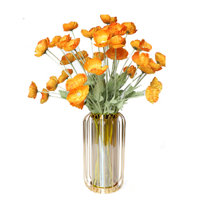 仿真虞美人假花绢花罂粟花套装简约家居餐桌酒店桌面摆件装饰花