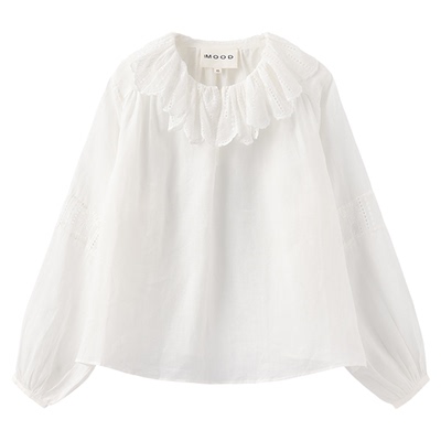 310MOOD花边飘逸领上衣