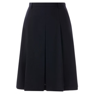 朗姿欧洲EiLEEN ELITEE羊毛半身裙高腰A摆压褶2025年秋季新款