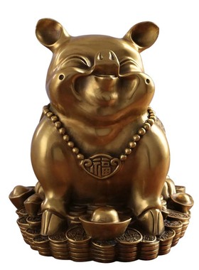 黄铜铸造五福灵门福猪