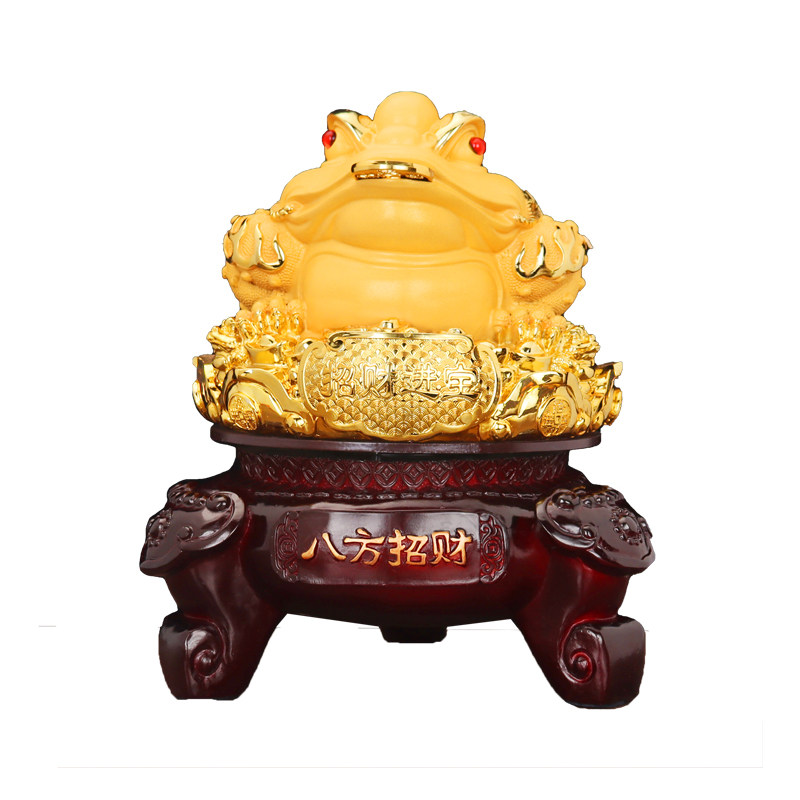 招财金蟾摆件三足蟾蜍开业礼品店铺公司办公室桌面前台收银台装饰