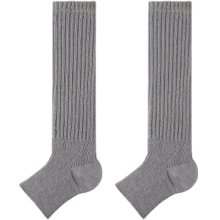 灰色袜套配鲨鱼裤的袜子春秋腿套针织堆堆袜秋冬季配雪地靴小腿袜